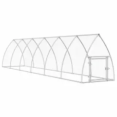 vidaXL Kokošnjak srebrn 600x105x120 cm pocinkano jeklo