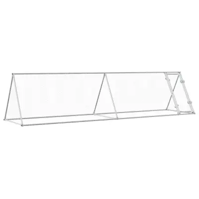 vidaXL Kokošnjak srebrn 400x105x91 cm pocinkano jeklo