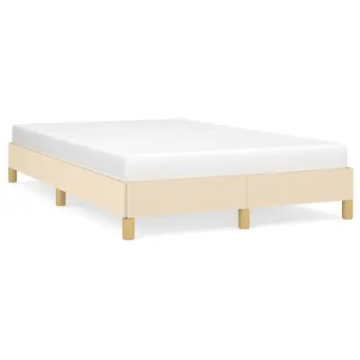 vidaXL Posteljni okvir brez vzmetnice krem 120x190 cm blago
