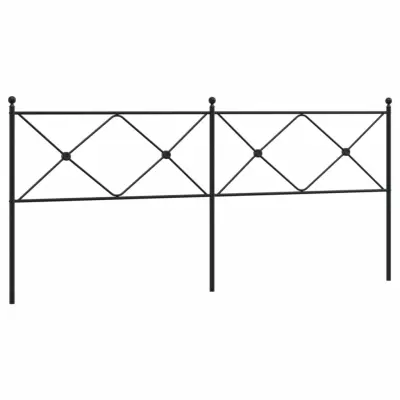 vidaXL Kovinsko posteljno vzglavje črno 200 cm