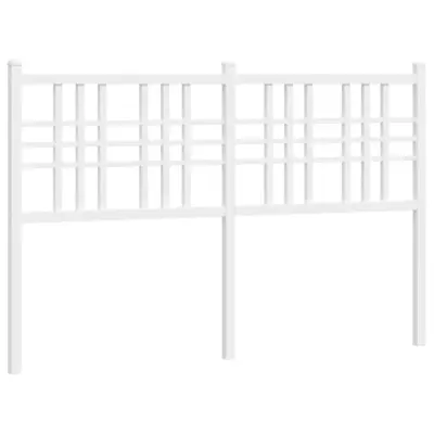 vidaXL Kovinsko vzglavje belo 137 cm