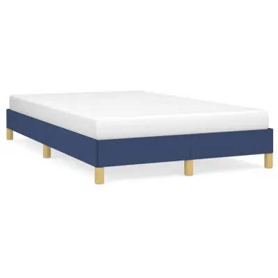 vidaXL Posteljni okvir brez vzmetnice moder 120x190 cm blago