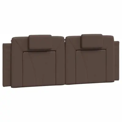 vidaXL Vzglavna stranica rjava 140 cm umetno usnje