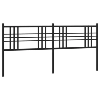 vidaXL Kovinsko posteljno vzglavje črno 200 cm