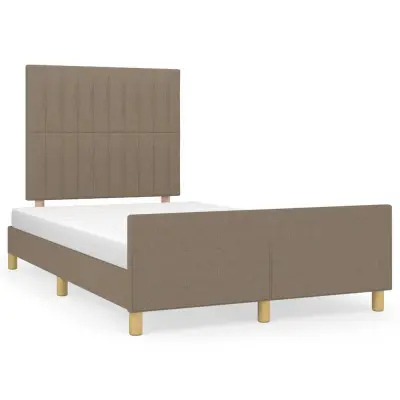 vidaXL Posteljni okvir brez vzmetnice taupe 120x190 cm blago