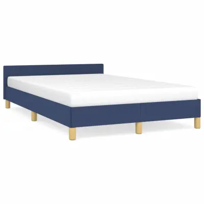 vidaXL Posteljni okvir brez vzmetnice moder 120x190 cm blago