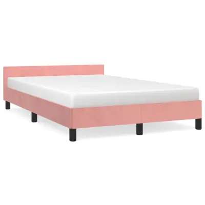 vidaXL Posteljni okvir brez vzmetnico roza 120x190 cm žamet