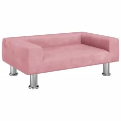 vidaXL Otroški kavč roza 70x45x26,5 cm žamet