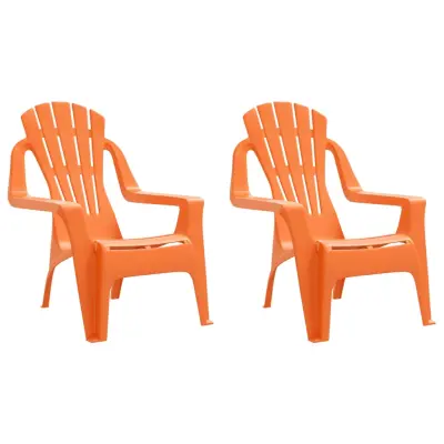 vidaXL Vrtni stoli 2 kosa za otroke oranžna 37x34x44 cm PP videz lesa