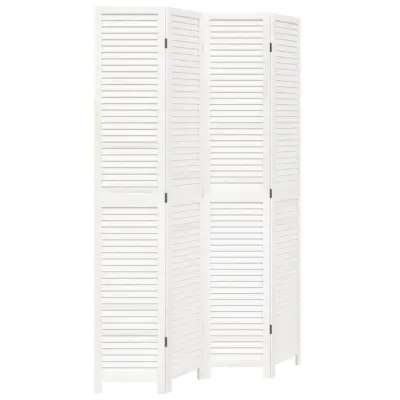 vidaXL Paravan 4-delni bel trden les pavlovnije