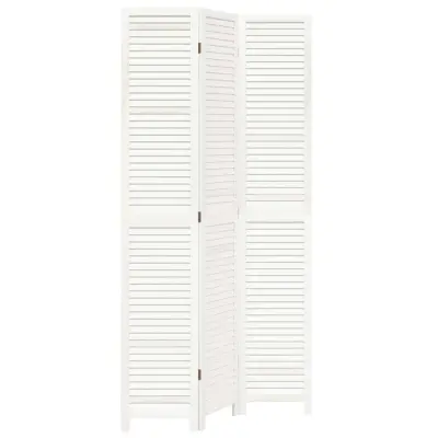 vidaXL Paravan 3-delni bel trden les pavlovnije