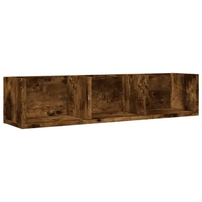 vidaXL Stenska omarica dimljeni hrast 75x18x16,5 cm inženirski les