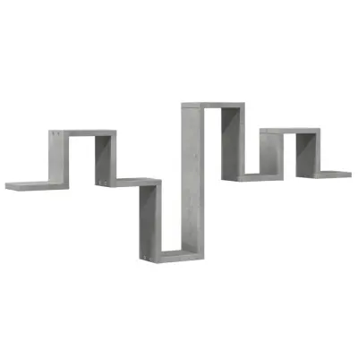 vidaXL Stenska polica betonsko siva 104,5x10x43 cm inženirski les