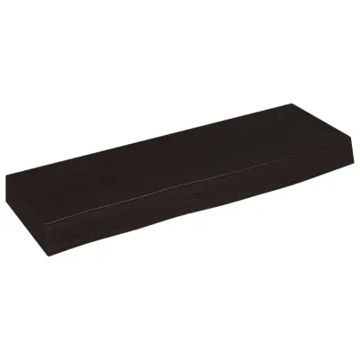 vidaXL Stenska polica temno rjava 60x20x6 cm trdna hrastovina