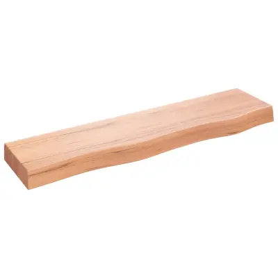 vidaXL Stenska polica svetlo rjava 80x20x6 cm trdna hrastovina