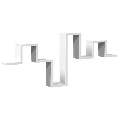 vidaXL Stenska polica bela 104,5x10x43 cm iverna plošča