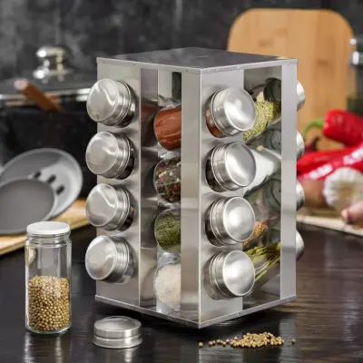 STOJALO ZA ZAČIMBE KOVINSKO Z POSODO 16/1 24X14 CM