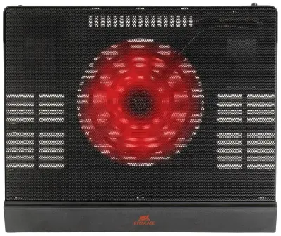 RIVACASE Laptop Cooling Pad z vgrajenim tihim ventilatorjem, zasnovan za udoben položaj tipkanja in zaščito pred pregrevanjem. RIVA 5556 BLACK stojalo