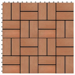 vidaXL Talne plošče 22 kosov 30x30 cm 2 m² WPC barva tikovine