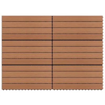 vidaXL WPC plošče 60x30 cm 6 kosov 1 m² rjave