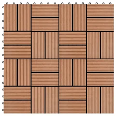 vidaXL Talne plošče 22 kosov 30x30 cm 2 m² WPC rjave