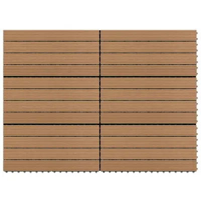 vidaXL Talne plošče 6 kosov WPC 60x30 cm 1,08 m² rjave