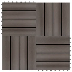 vidaXL Talne plošče 11 kosov WPC 30x30 cm 1 m² rjave