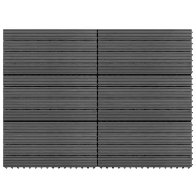 vidaXL WPC plošče 60x30 cm 6 kosov 1 m² sive
