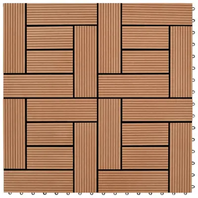 vidaXL Talne plošče 22 kosov 30x30 cm 2 m² WPC rjave
