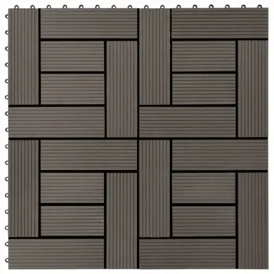 vidaXL Talne plošče 11 kosov WPC 30x30 cm 1 m² rjave barve