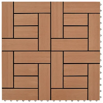 11 kosov 30 x 30 cm rjavih zunanjih ploščic WPC 1 m²