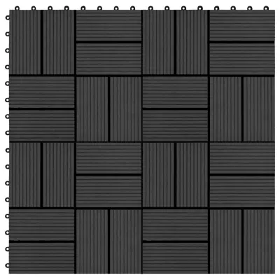 vidaXL Talne plošče 11 kosov WPC 30x30 cm 1 m² črne