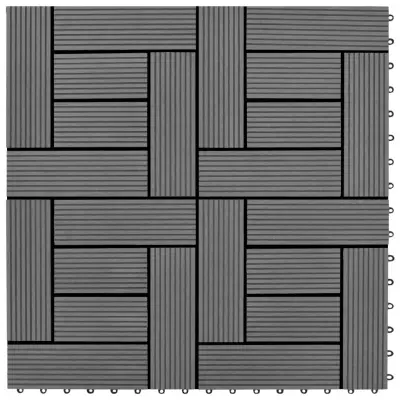 11 kosov 30 x 30 cm sivih zunanjih ploščic WPC 1 m²
