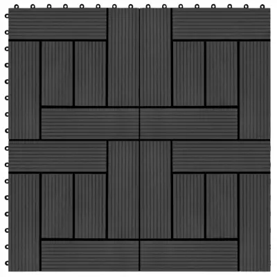 vidaXL Talne plošče 22 kosov 30x30 cm 2 m² WPC črne