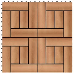 vidaXL Talne plošče 22 kosov 30x30 cm 2 m² WPC barva tikovine