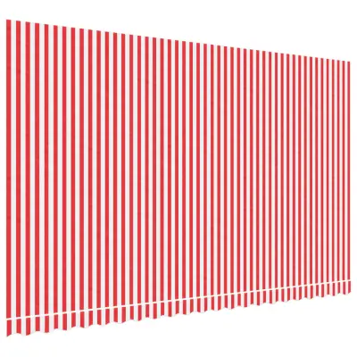 vidaXL Nadomestna tkanina za tendo rdeče in bele črte 5x3 m