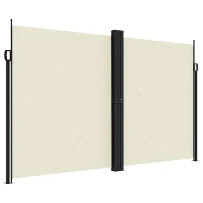 vidaXL Zložljiva stranska tenda krem 200x1000 cm