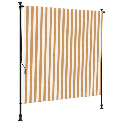 vidaXL Zunanje rolo senčilo oranžno in belo 150x270 cm tkanina jeklo