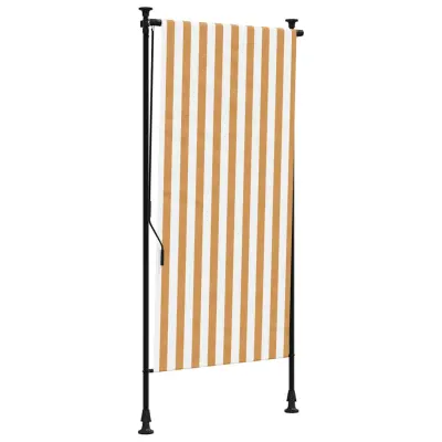 vidaXL Zunanje rolo senčilo oranžno in belo 100x270 cm tkanina jeklo