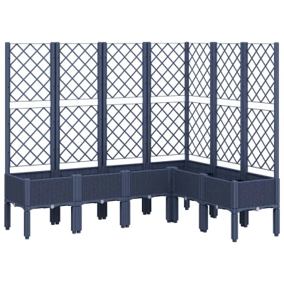 vidaXL Cvetlično korito z oporno mrežo modro sivo 160x120x142 cm PP