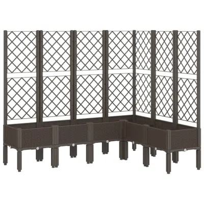 vidaXL Cvetlično korito z oporno mrežo rjavo 160x120x142 cm PP