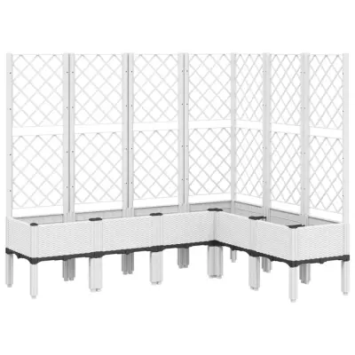 vidaXL Cvetlično korito z oporno mrežo belo 160x120x142 cm PP