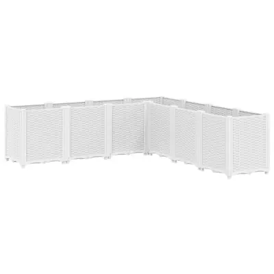 vidaXL Vrtno cvetlično korito belo 160x160x53 cm PP