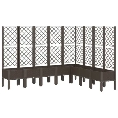 vidaXL Cvetlično korito z oporno mrežo rjavo 200x160x142 cm PP