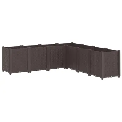 vidaXL Vrtno cvetlično korito rjavo 160x160x53 cm PP