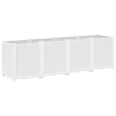 vidaXL Vrtno cvetlično korito belo 160x40x53 cm PP