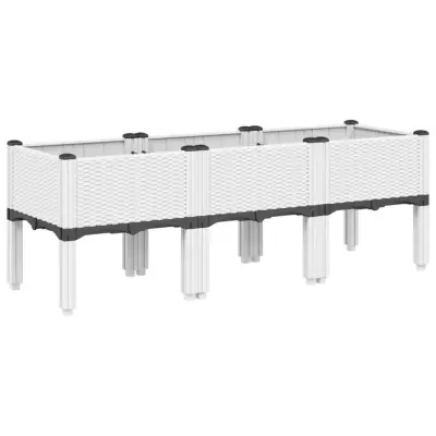 vidaXL Cvetlično korito z nogami belo 120x40x42 cm PP
