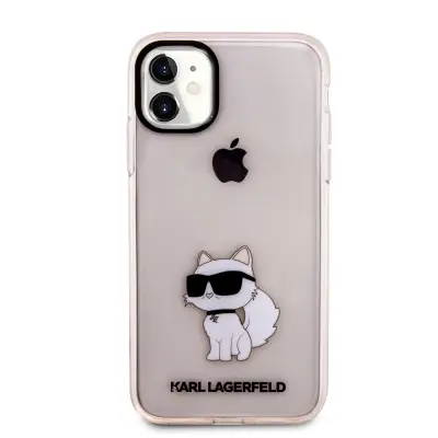 Karl Lagerfeld zaščitni ovitek Ikonik Choupette Transparent Pink , Iphone 11