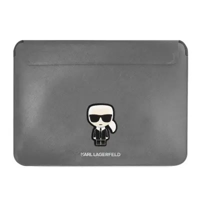 Ovitek za prenosnike Karl Lagerfeld Sleeve Saffiano Ikonik Silver do 14''