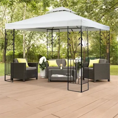 Blumfeldt Odeon Beige vrtni paviljon, 3 x 3m, svetlo bež barva